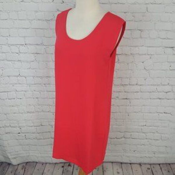 𝅺CYNTHIA ROWLEY Orangey-Red Shift Dress XS - Picture 2 of 6